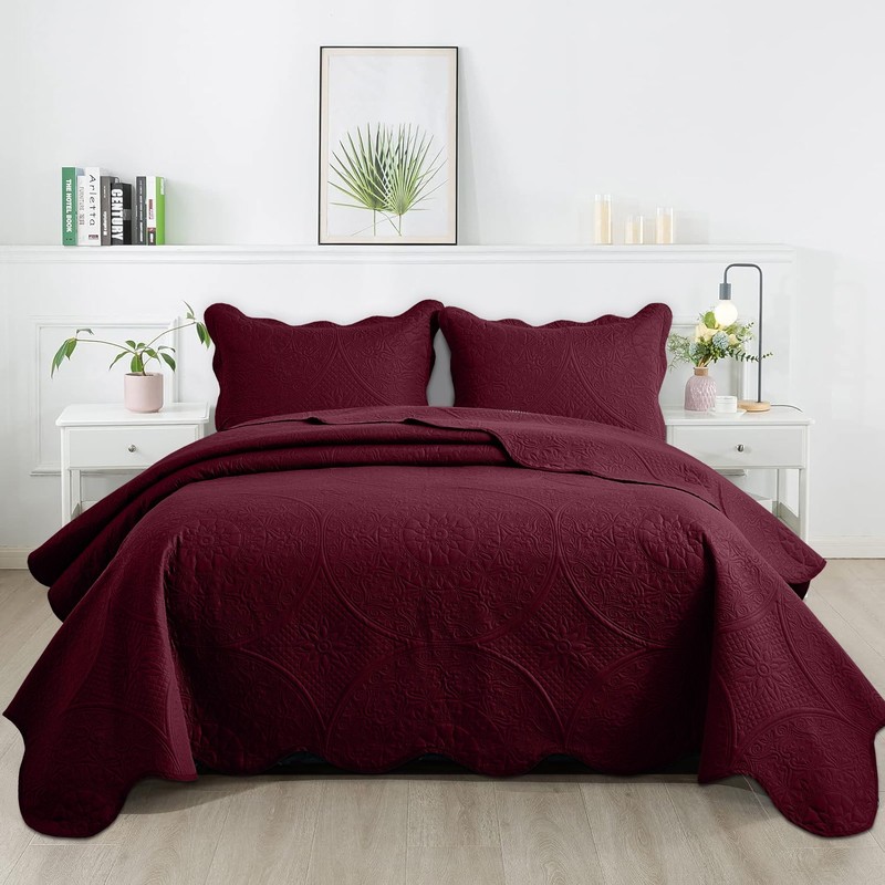 Bedspread Floral Pattern Soft Reversible Coverlet Bedding Set Twin Queen King gallery