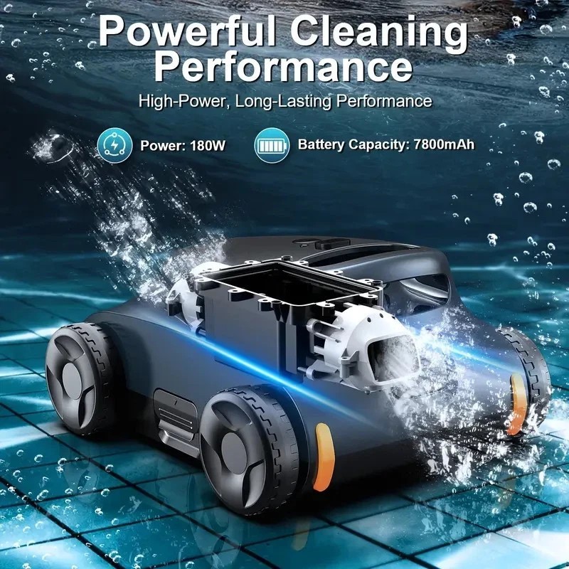Seauto Cordless Robotic Pool Cleaner Vacuum Above Ground Flat 180Min USED gallery