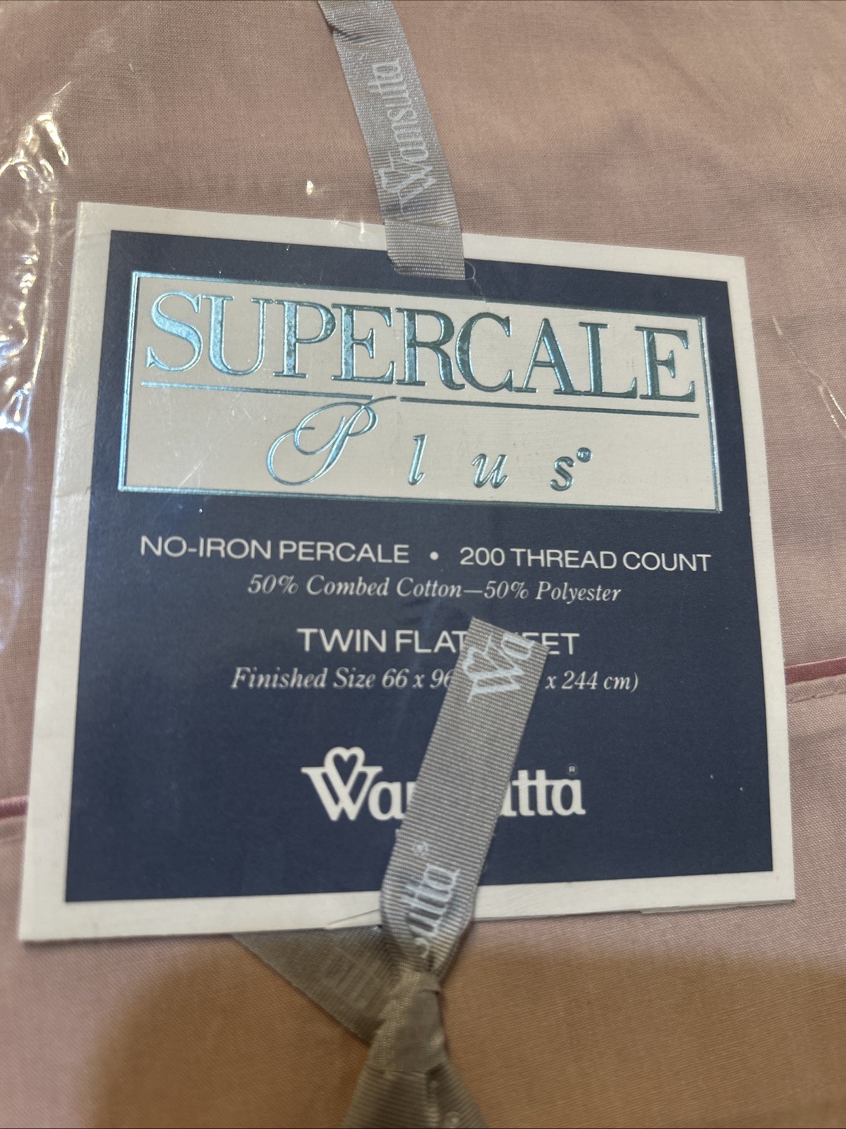 Wamsutta Supercale Plus 200 TC Twin Flat Sheet Mauve NEW Vintage gallery