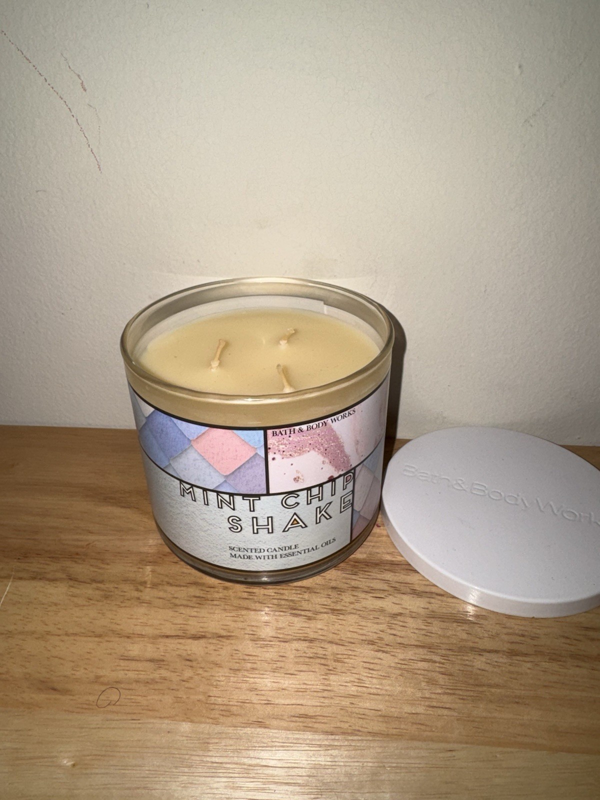 Bath & Body Works Mint Chip Shake Scented Candle Beige Jar Multiple Wicks 14.5oz gallery