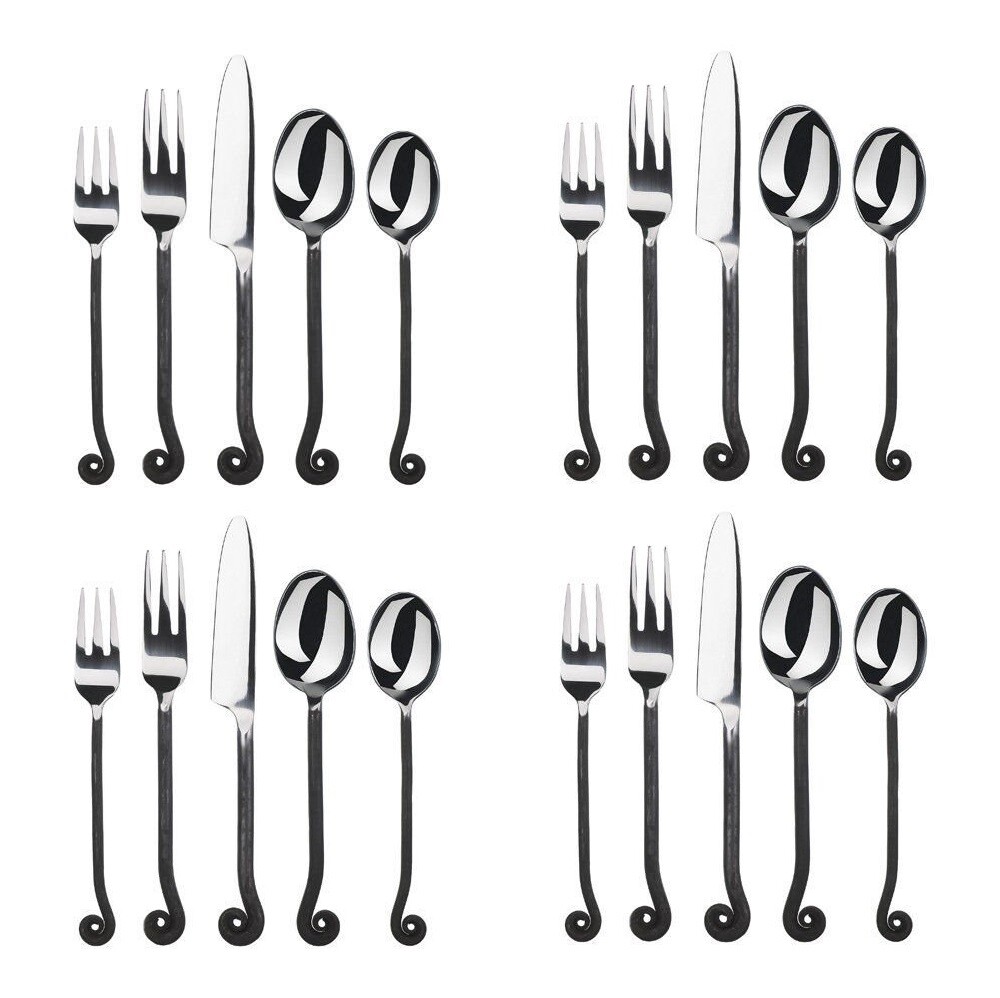 Gourmet Settings (GS) Treble Clef Stainless 20pc Flatware Set (Service for Four) gallery