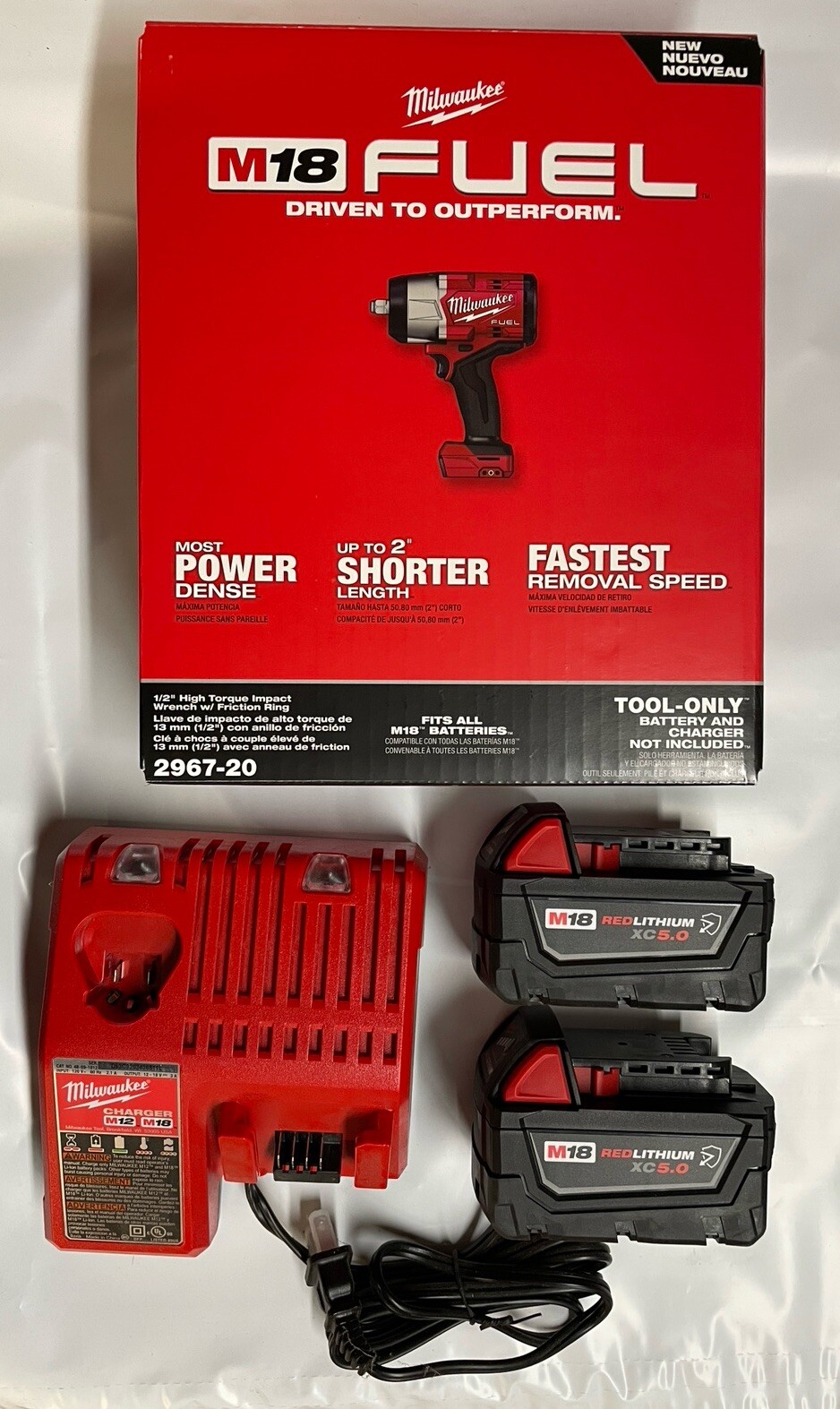 Milwaukee 2967-20 M18 1/2 High Torque Impact w/ 2-5 Amp Batteries + Charger NEW gallery