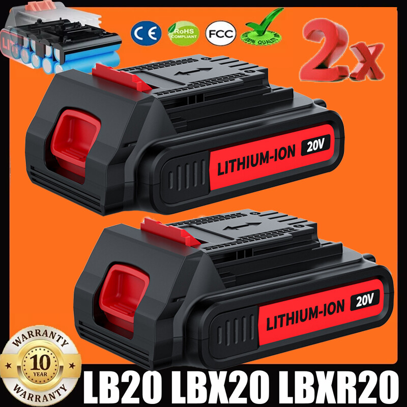 2Pack 20V Lithium-ion Battery for BLACK DECKER 20 Volt LBXR20 LBX20 LB20 1500mAh gallery