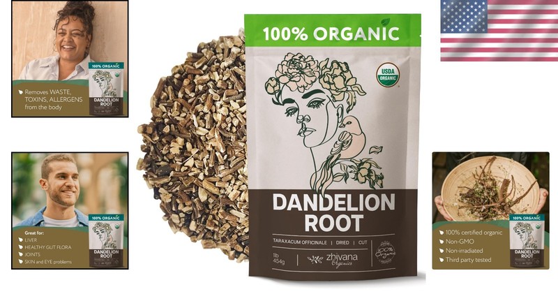 Organic Dandelion Root Tea - 16 Oz Loose Leaf for Liver Cleanse & Digestion gallery