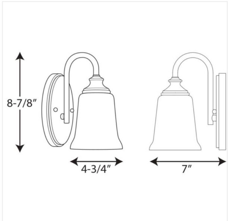 Progress Lighting P300024-009 Wander 1-Light Bath Wall Sconce in Brushed Nickel gallery