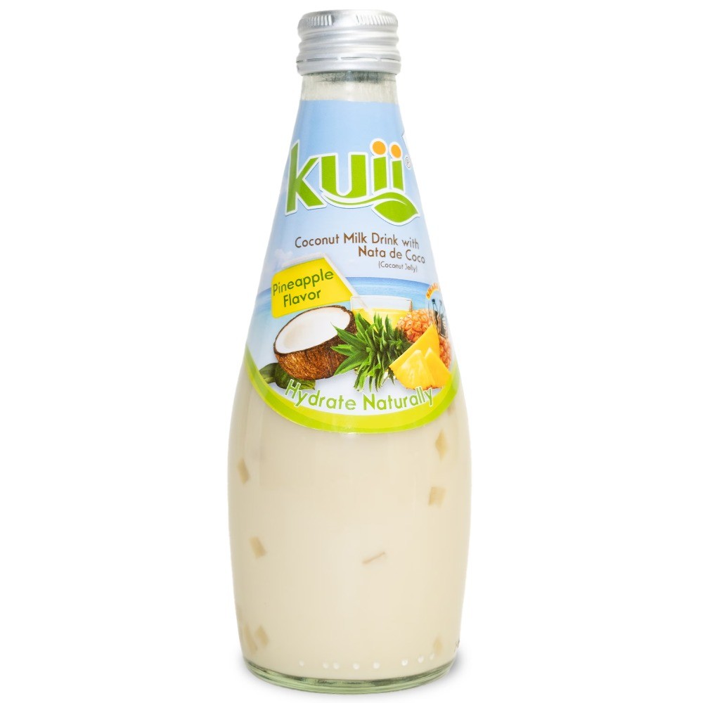 (12 pack) Coconut Milk with Nata de Coco, Pineapple, 290 mL Single Glass Bottle gallery