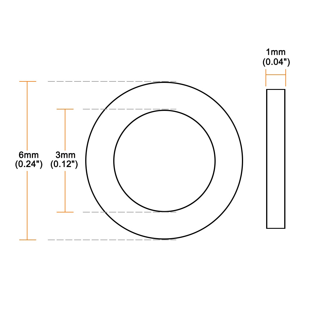 Nylon Flat Washers for 3mm ID Screw Bolt 6mm OD 1mm Thick 50PCS gallery