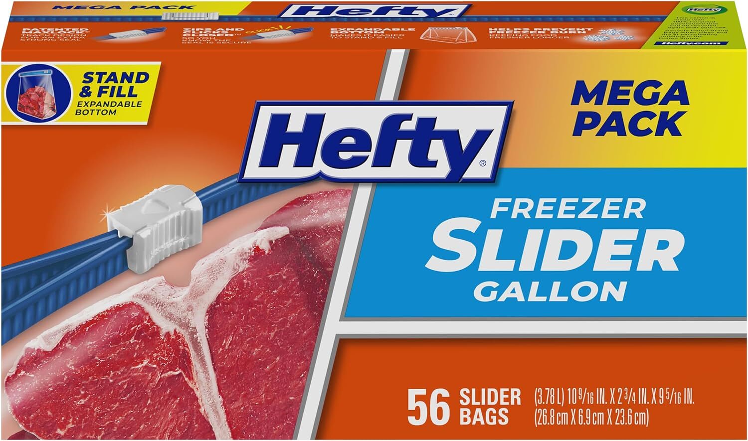 Hefty Slider Freezer Bags 56 Count Gallon Size Bpa Free Food Storage Bags gallery