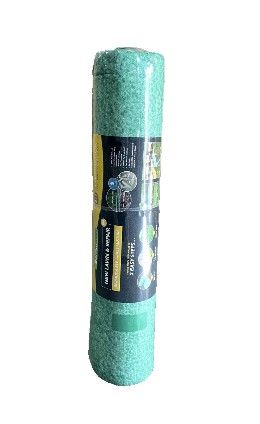 Grotrax Biodegradable Grass Seed Mat, Bermuda Rye - 100 Sq Ft Big Rolls gallery