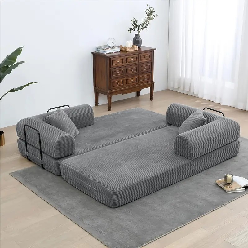 Sectional Sofa Bed Comfy Boneless Modular Corduroy Sofa Couch Convertible 4 in 1 gallery