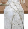 Marble Table Runner-Cotton Linen-Long 72 inche White Gray Gold Dresser Scarves,T gallery