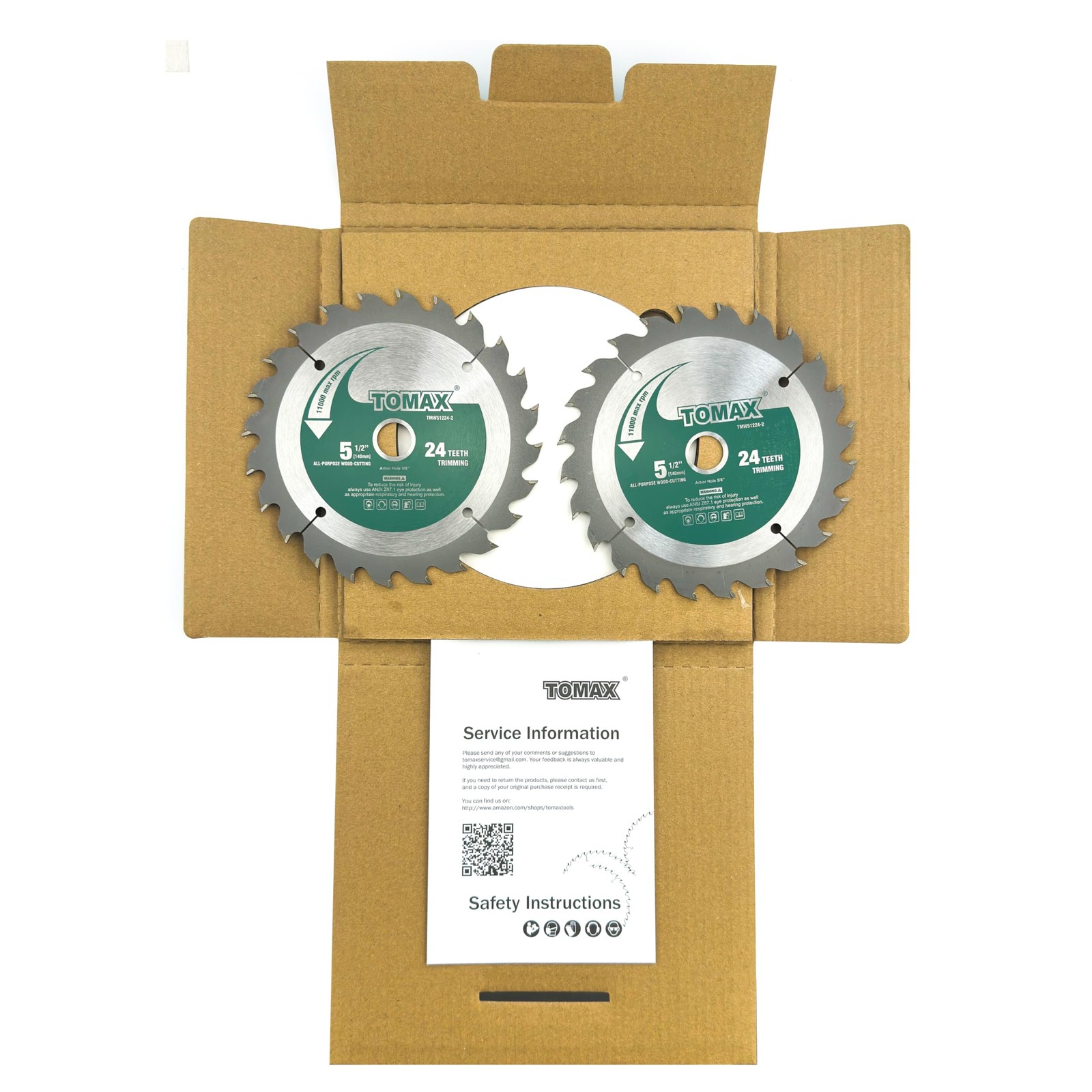 TOMAX 2 Pack 5-1/2 Inch 24 Tooth ATB General Purpose 24T(2-PACK), Green gallery
