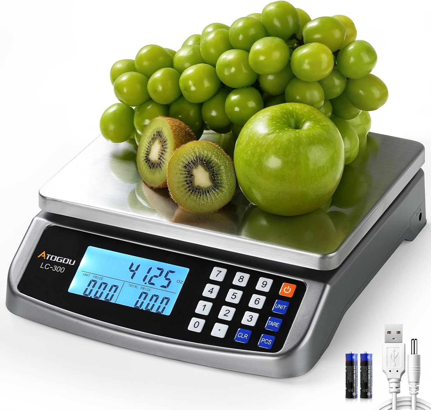 Bascula comercial para comida 110lb acero inoxidable 1g calculo precio LC300 gallery