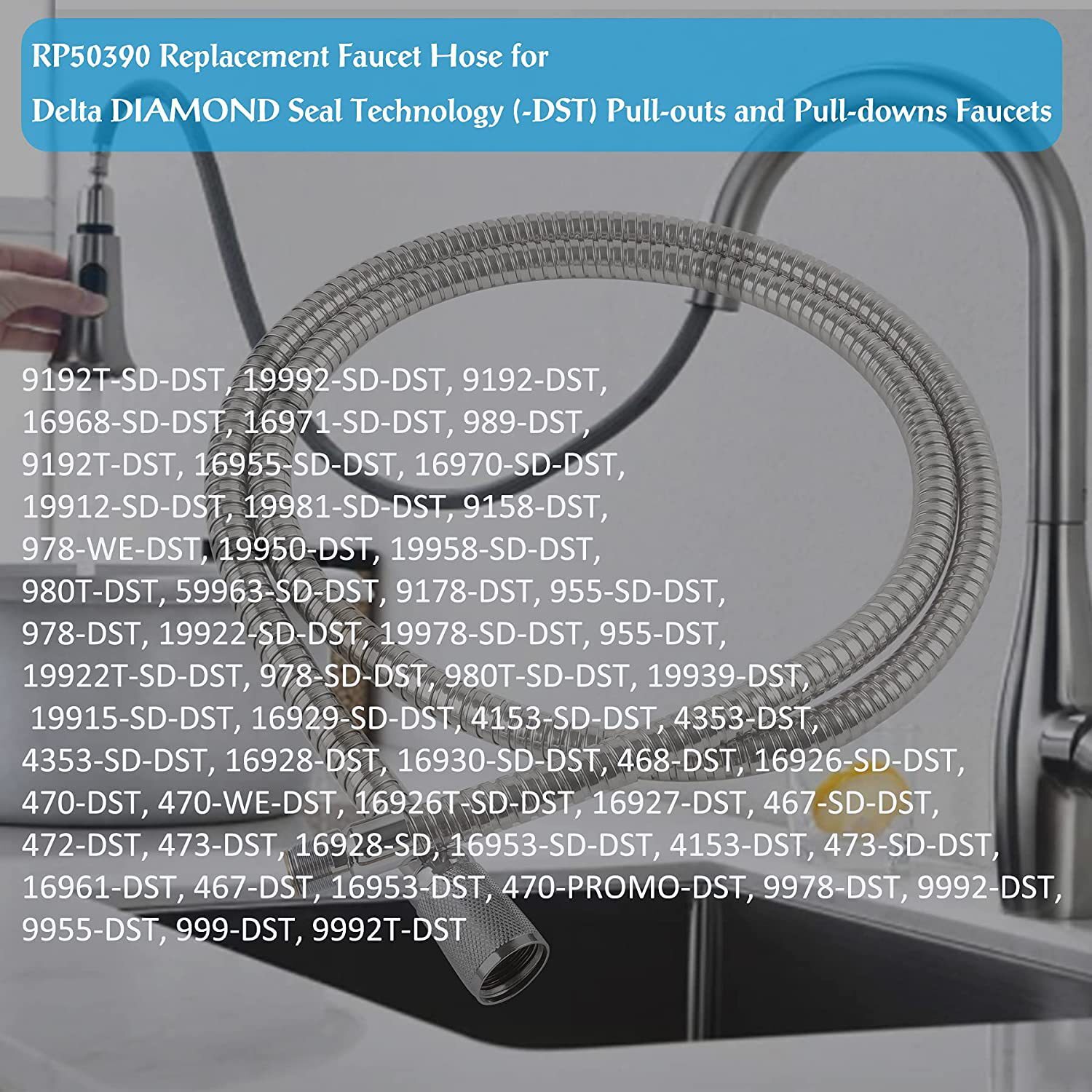 Replacement For Kitchen Faucet 54" Hose For Pull Out Spray Wand RP50390 gallery