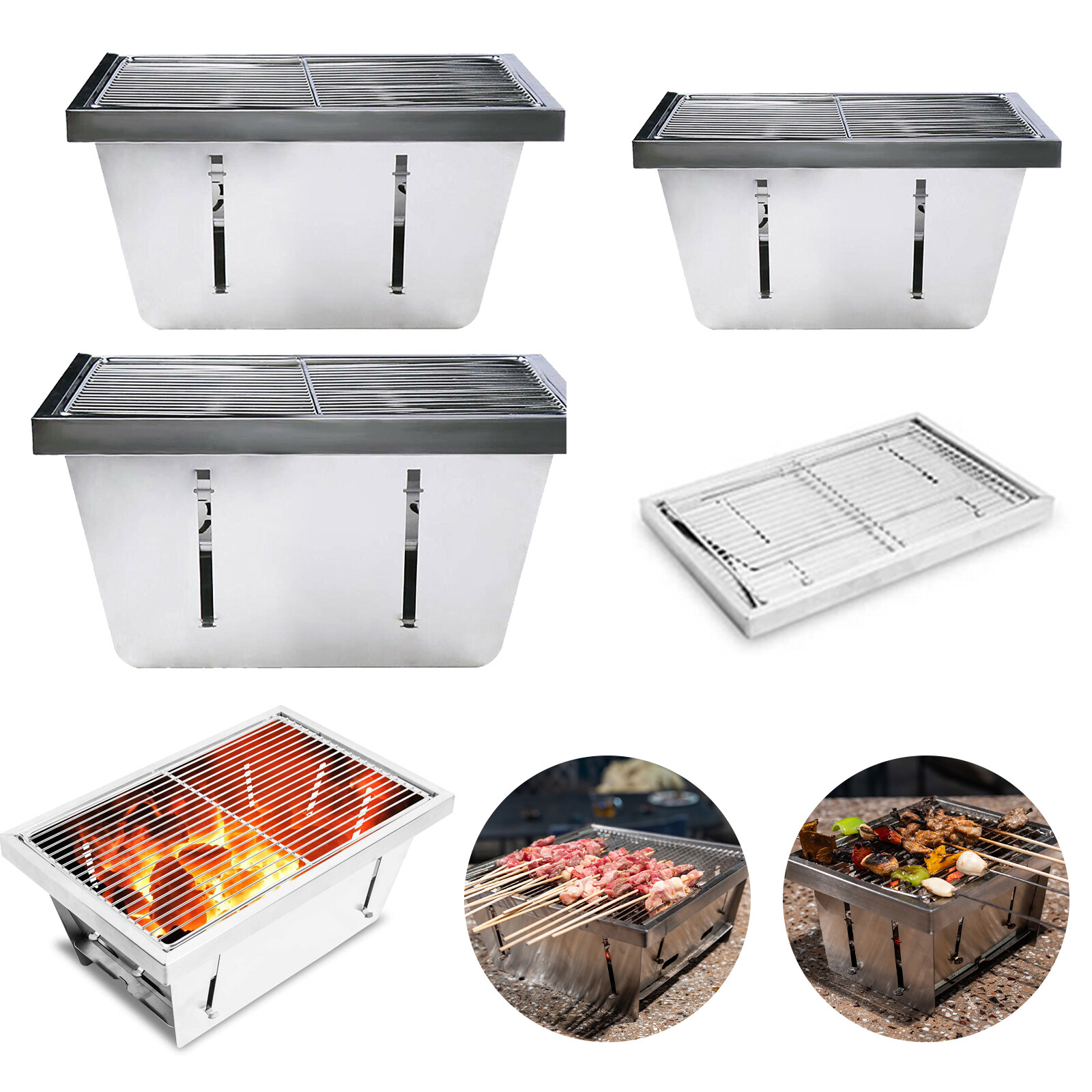 S/M/L Portable Foldable Grill Stainless Steel Detachable Stove Outdoor Camping gallery