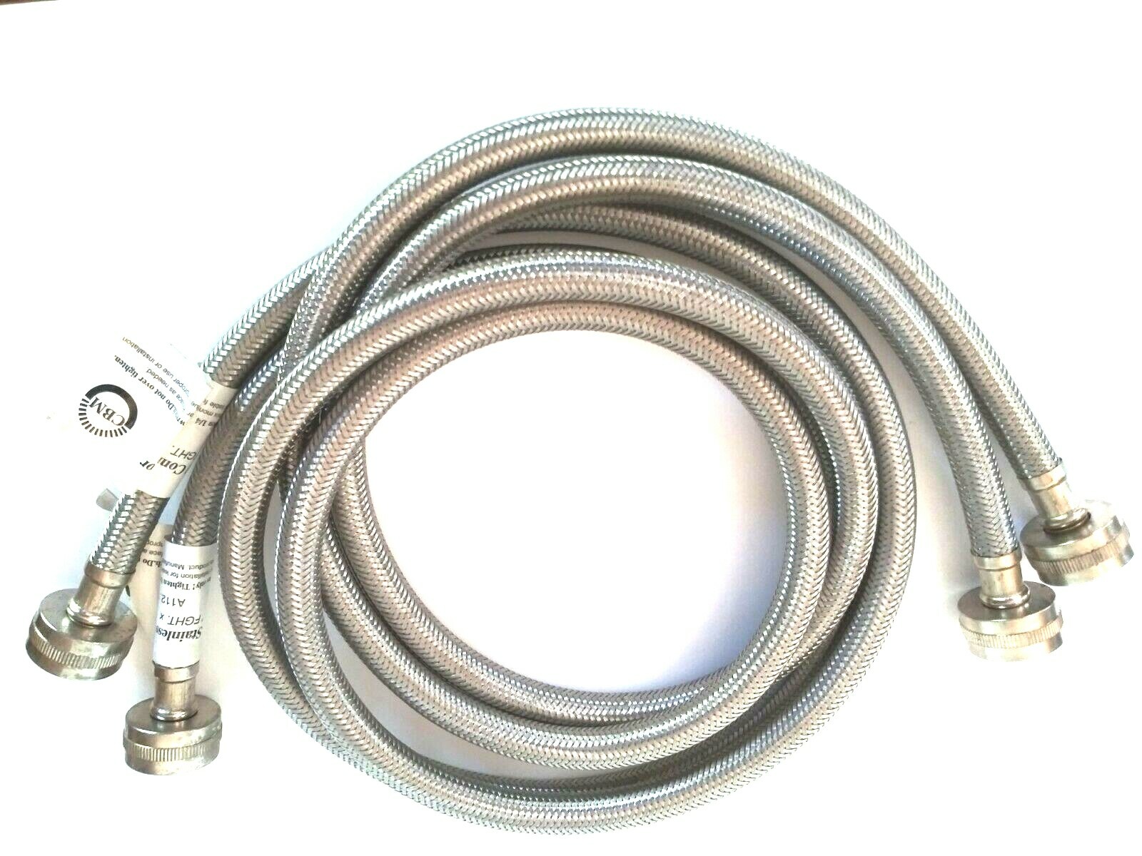2 CBM 60" Braided Stainless Steel Water Supply Line - Washing Machine Hose - NEW gallery