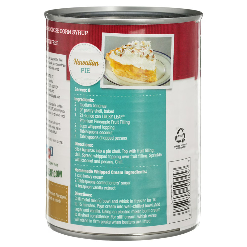 (2 pack) Lucky Leaf Pineapple Pie Filling, 21 oz gallery