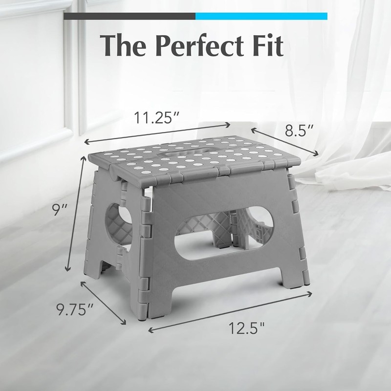 Space-Saving Folding Step Stool - Lightweight & Durable, Perfect for Home 2-Pack gallery