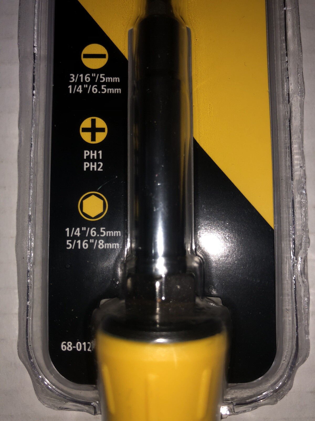 Stanley Control Grip 6 Way Screwdriver #68012 NIP Yellow and Black gallery