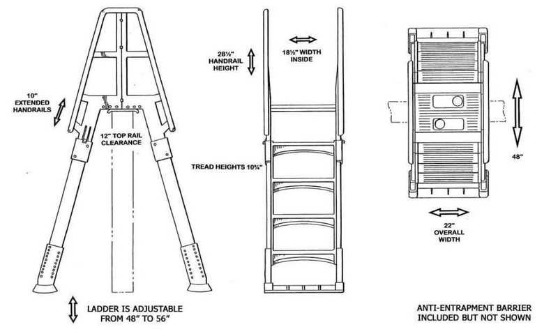 VinylWork A-Frame Slide Lock Above Ground Swimming Pool Ladder - (Choose Color) gallery