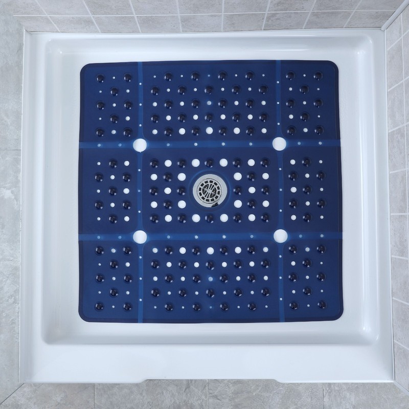65% MORE COVERAGE! SlipX Solutions Navy Blue Extra Large Shower Mat (27") gallery
