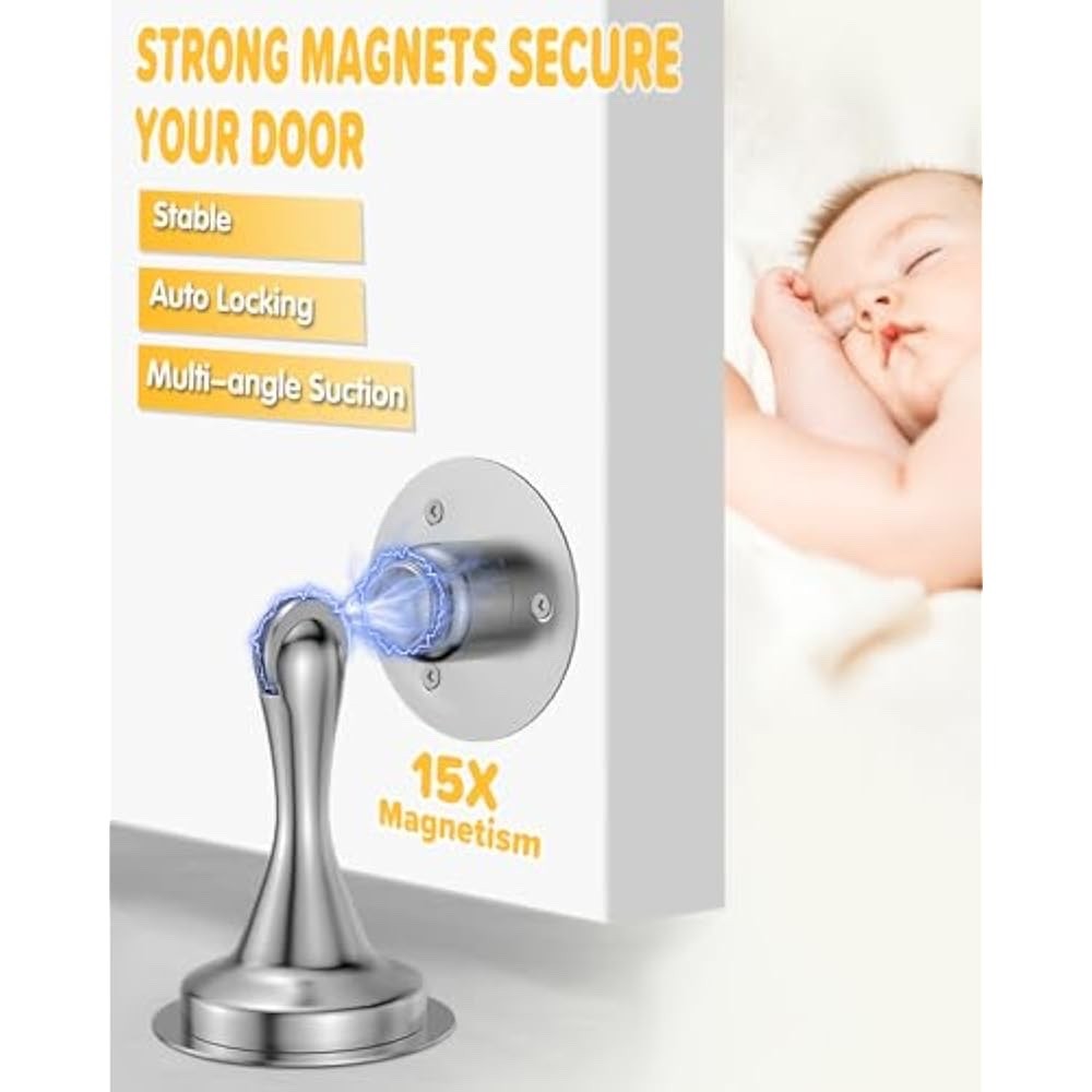 New 2 Pack Stainless Steel Door Stops Magnetic Door Catch Heavy Duty Door Holder gallery