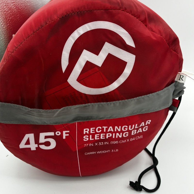 Magellan Outdoors Rectangular Sleeping Bag 45°F 77x33in Camping Hiking Red gallery