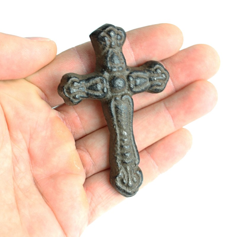 Rustic Cast Iron Cross Nails Tacks 3 x 2 inch With 1 inch Nail (Pack of 6) gallery