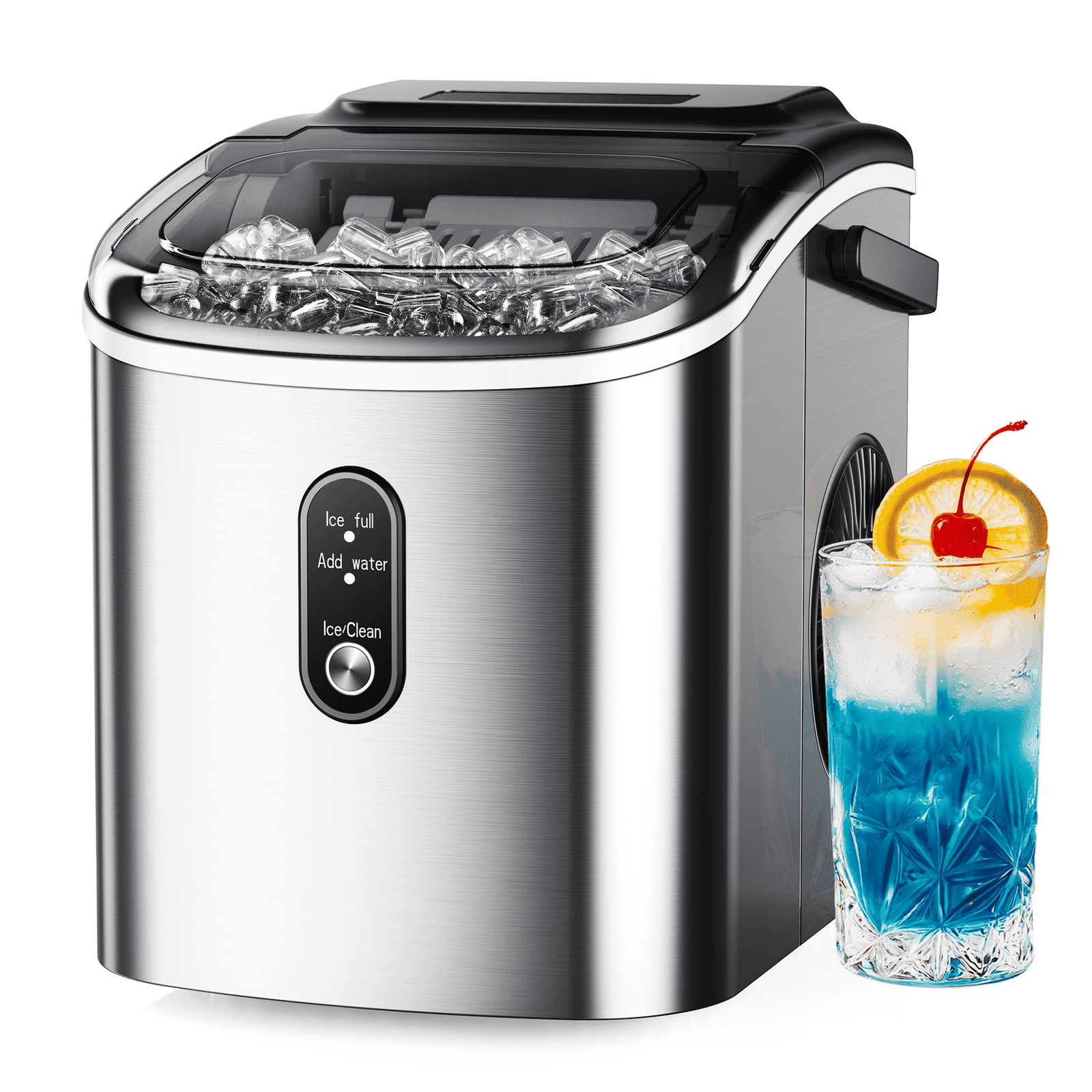 Countertop Ice Maker with Handle,Portable Ice Machine with Basket and Scoop, 9 B gallery