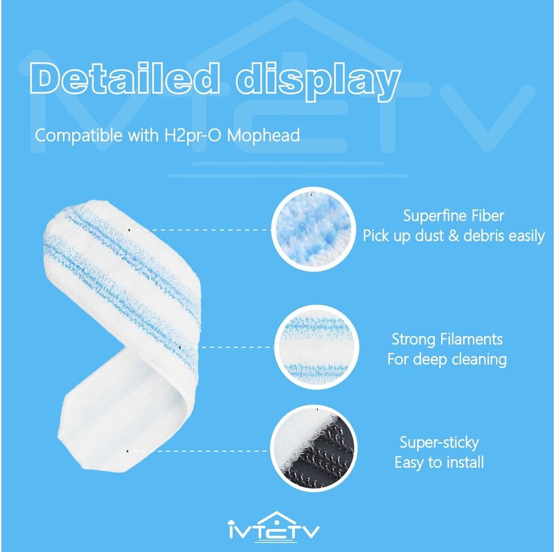 3-Pack Replacement Mop Pads for O-Cedar H2prO/ Vileda H2prO Flat Mop System | W gallery