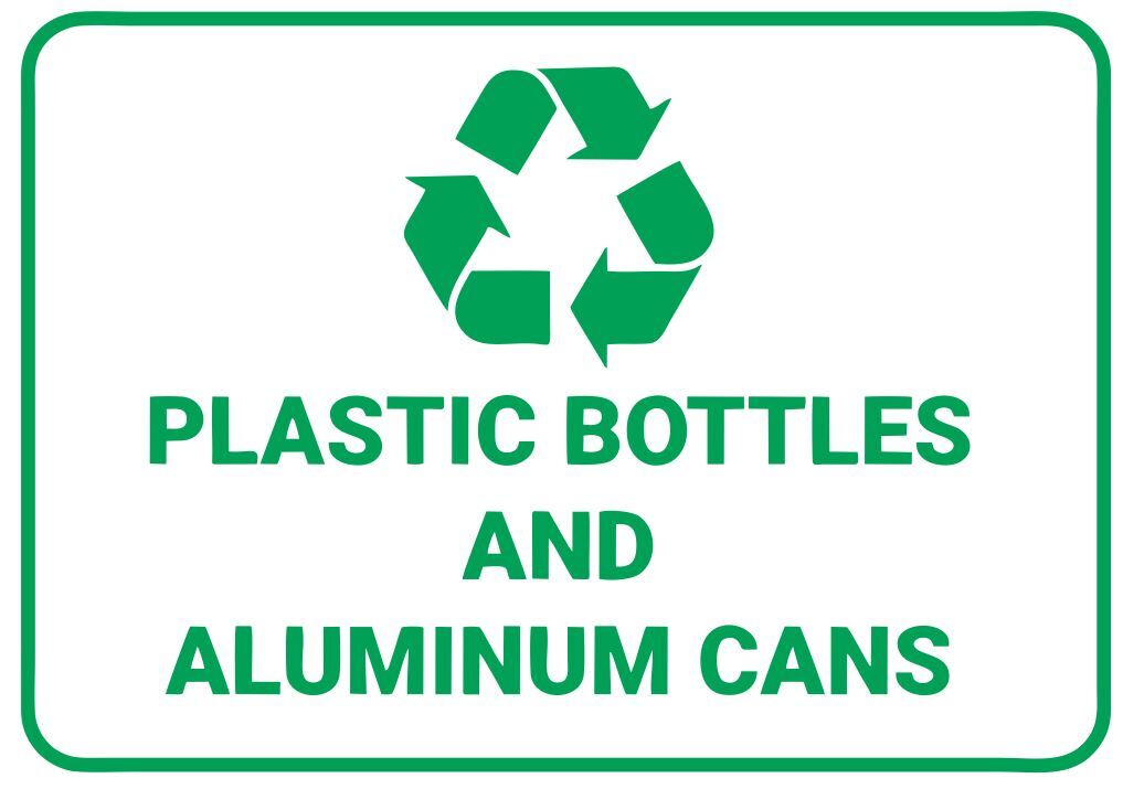 Plastic Bottles & Aluminum Cans Recycling Safety Sign Sticker Decal Label D7354 gallery