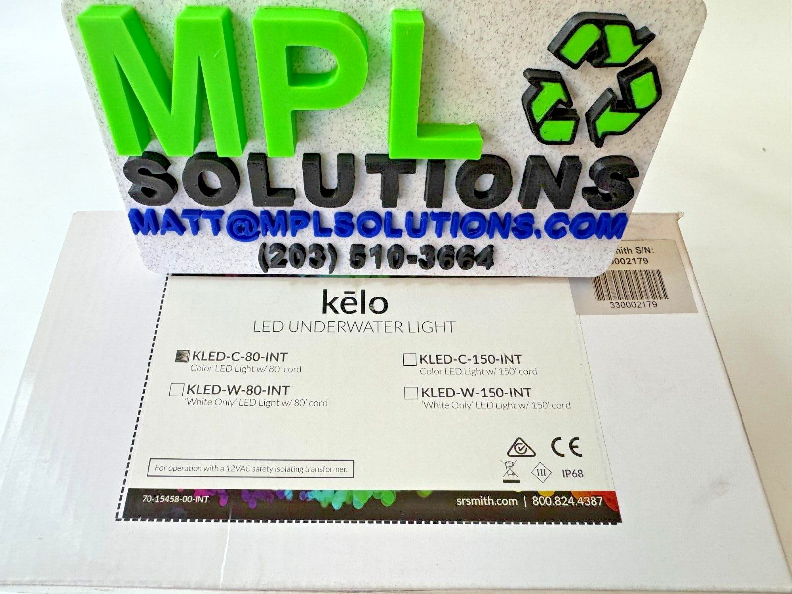 SR Smith Kelo Color RGB 12V 7W Inground Pool Light with 80' Cord KLED-C-80-INT ! gallery