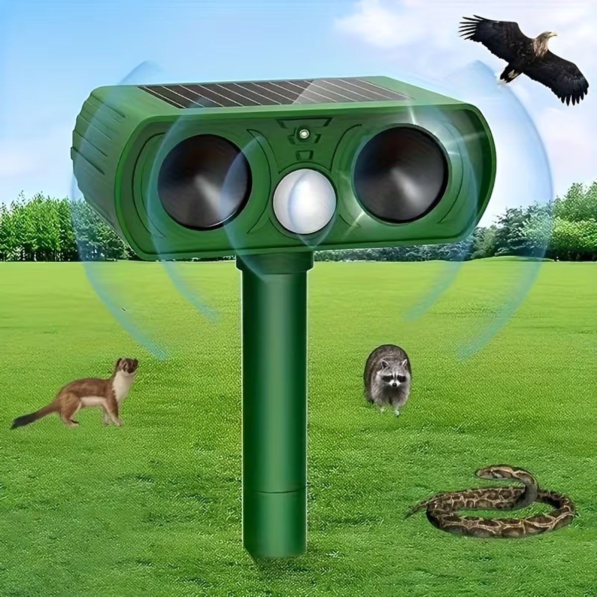 Solar Sound Waves to Deter Animals, Featuring Motion Detectors, Protect Gardens gallery