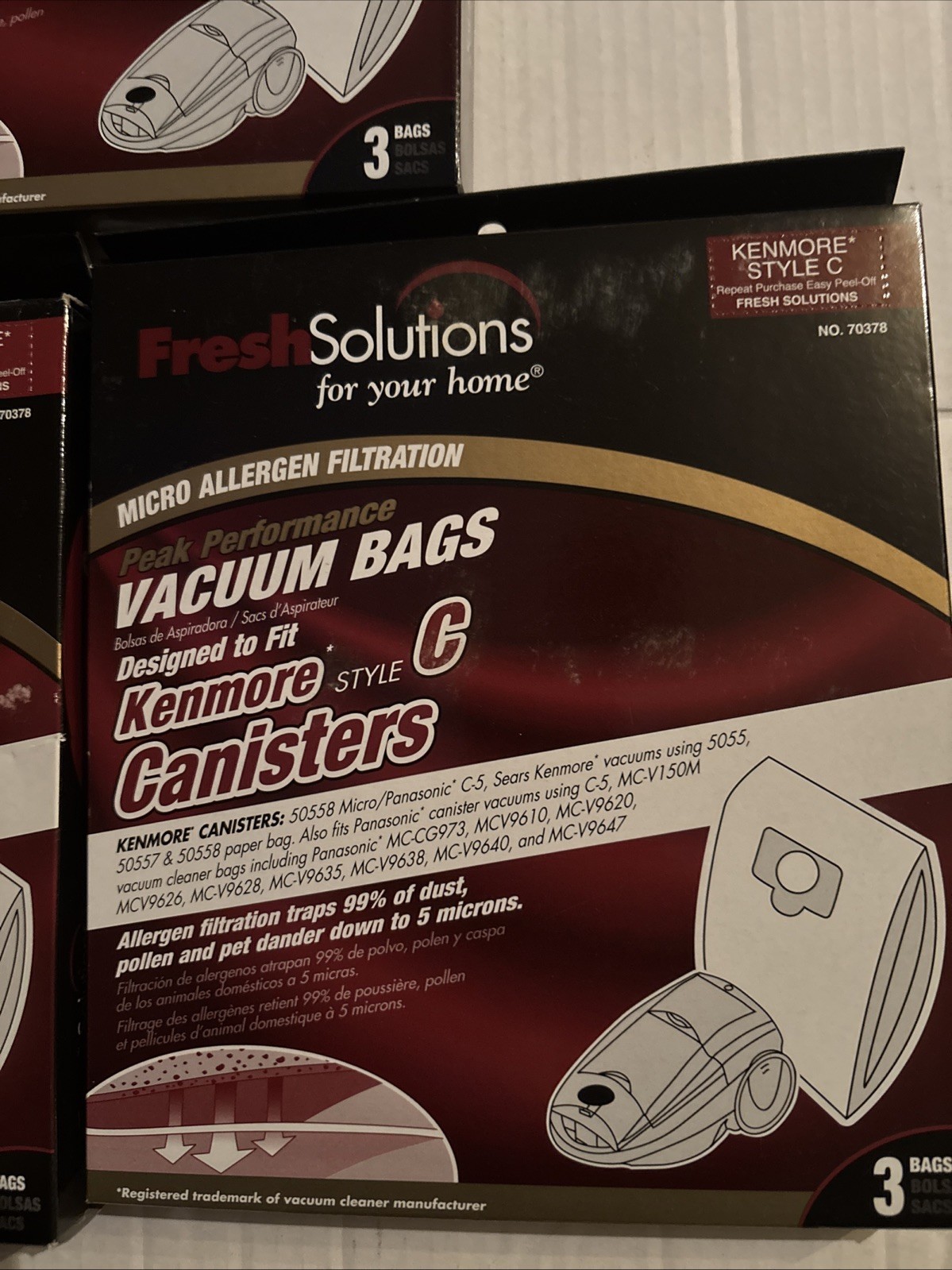 NEW FRESH SOLUTIONS MICRO ALLERGEN FILTRATION KENMORE SYTLES C VACUUM BAGS 70378 gallery