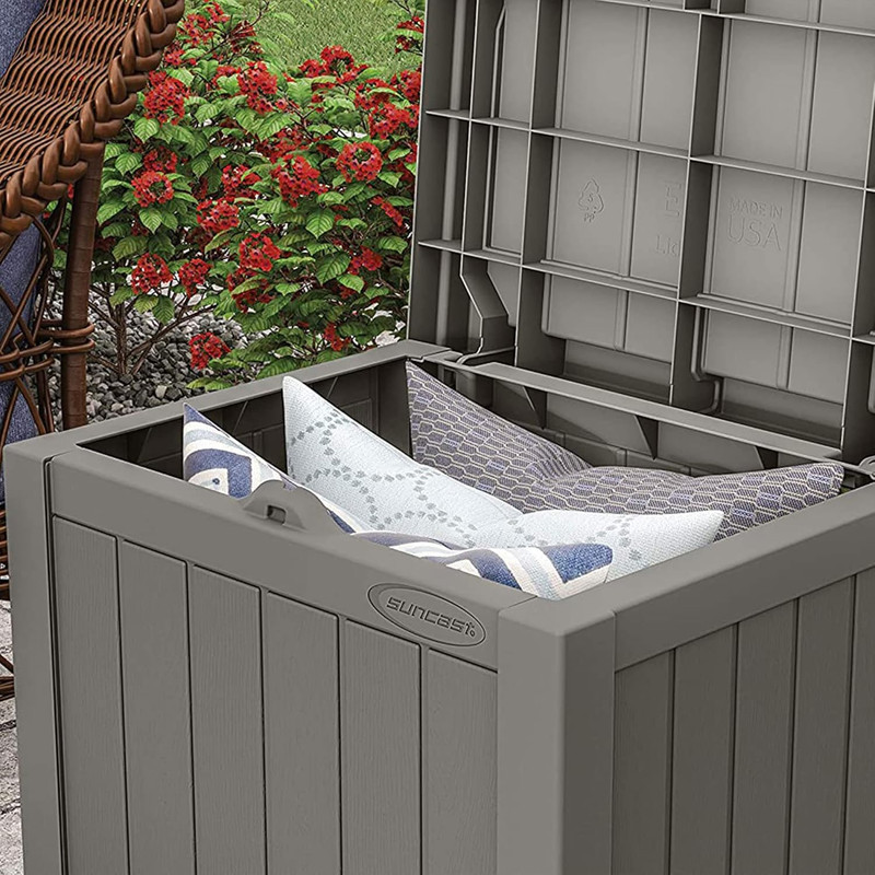 22 Gallon Storage Deck Box Set with Bench Seat - Stone Gray, 2 Pack gallery