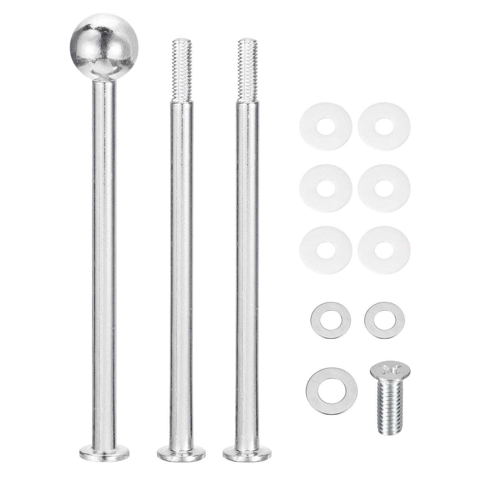 1 Set 3-Tier Cupcake Stand Hardware Fittings for Cake Stand Round Beads Silver gallery