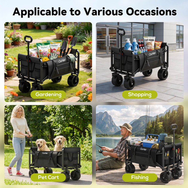 560lbs Folding Wagon Collapsible Heavy Duty Utility Cart All Terrain Wheels gallery