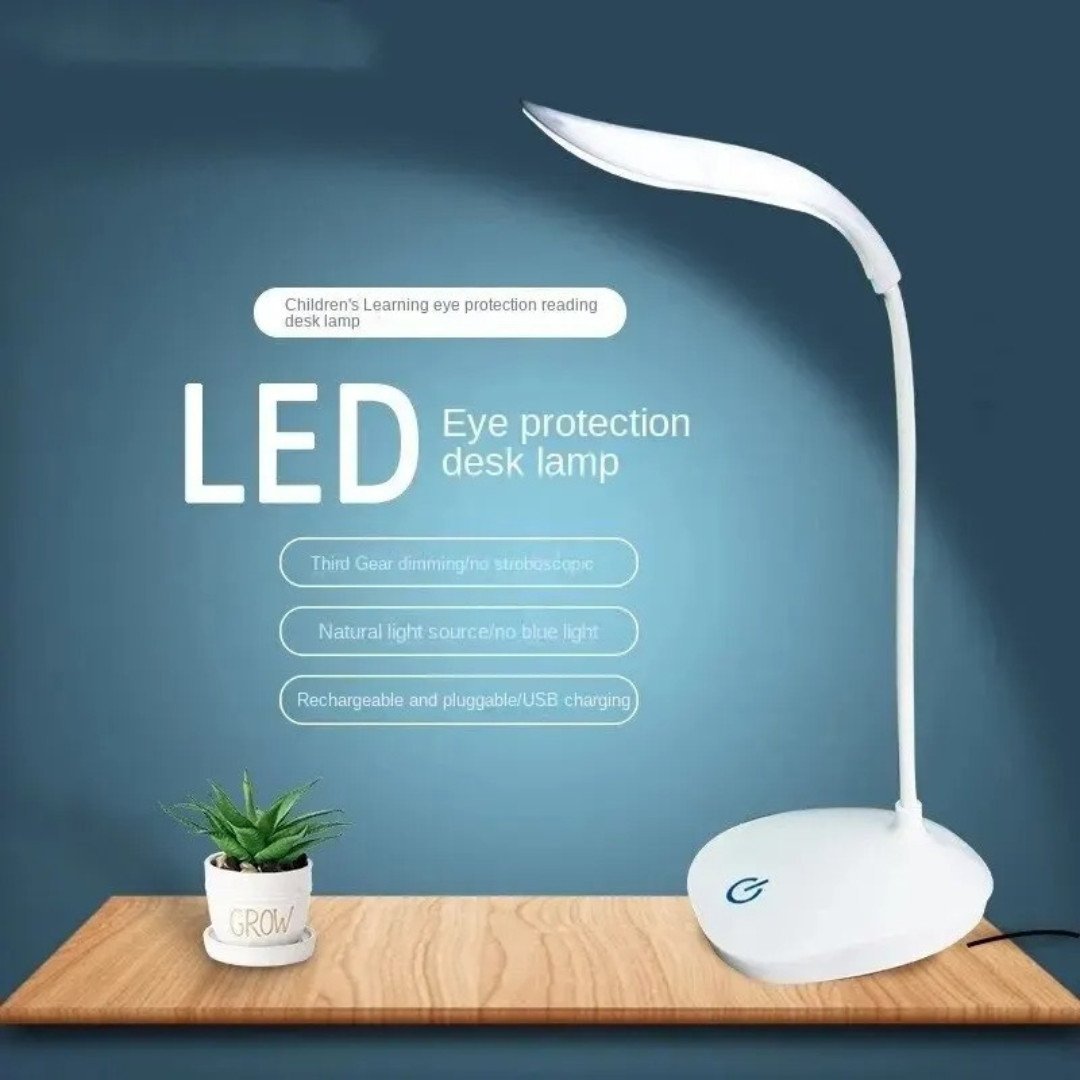 USB LED Desk Light Dimmable Bedside Reading Lamp Rechargeable Touch Control gallery
