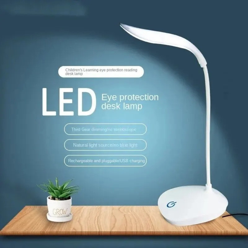 USB LED Desk Light Dimmable Bedside Reading Lamp Rechargeable Touch Control gallery