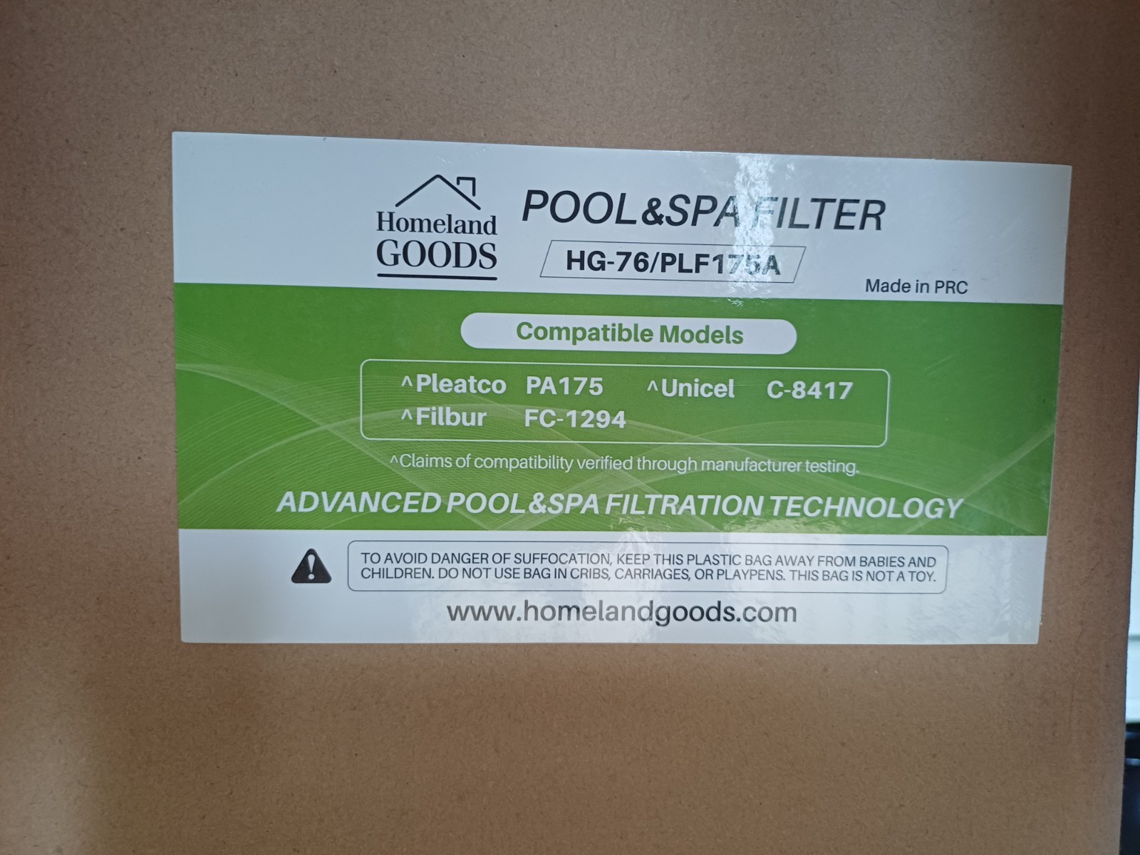 NEW 2 Pack Homeland Goods PLF175A Pool and Spa Filter PA175, FC-1294, C-8417 gallery