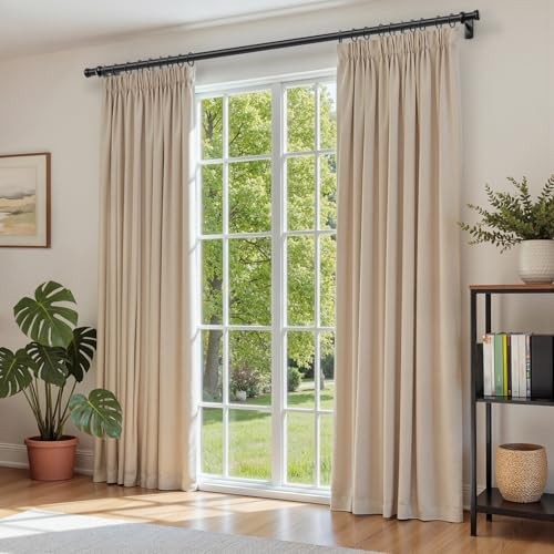 1 Inch Blackout Curtain Rods for Windows Patio, Adjustable Room 72" to 144" gallery