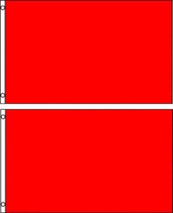 (2 pack lot) 2×3 Red Solid Plain Blank Color Flag 2’x3′ Banner Grommets