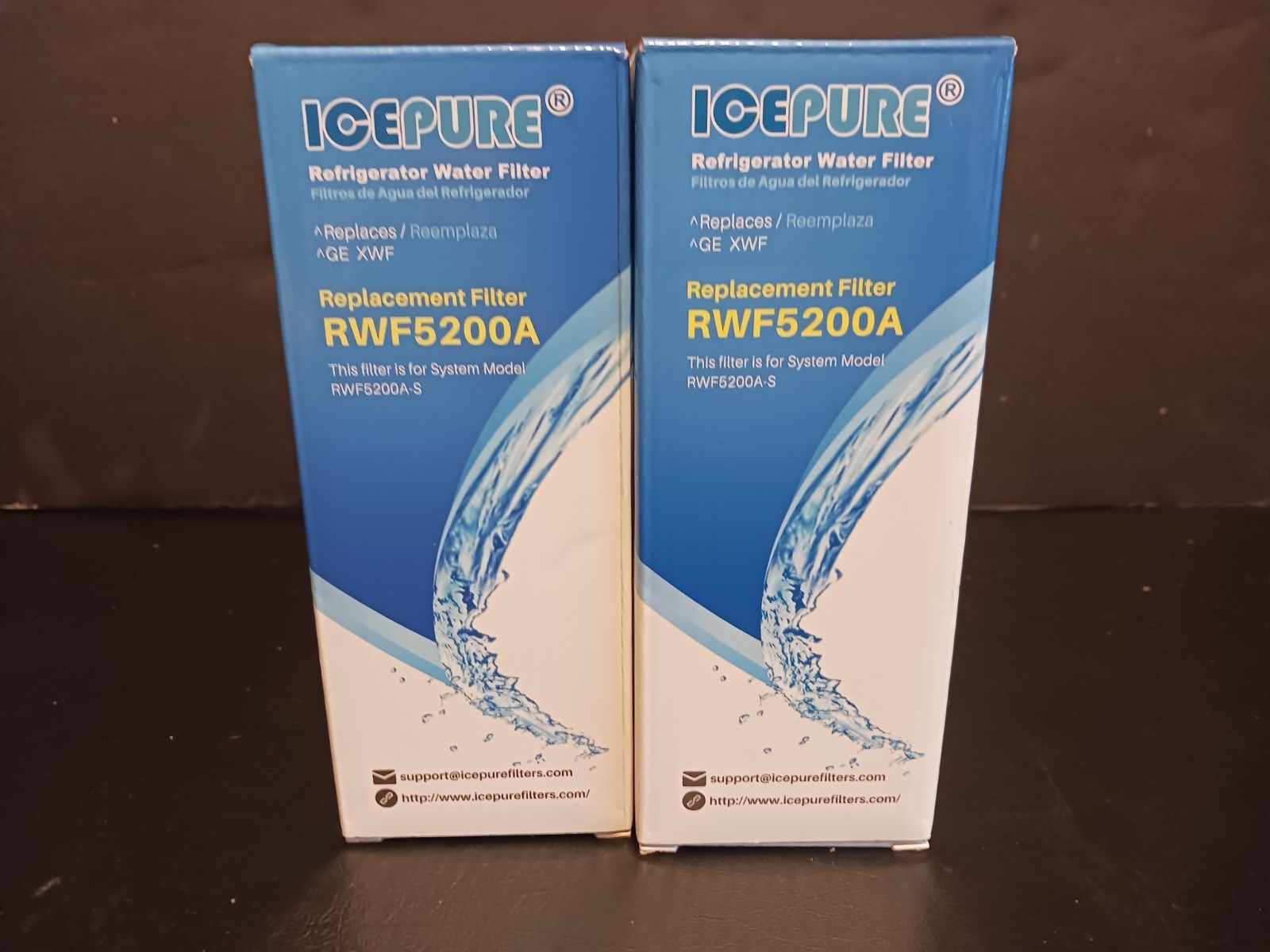 Ice Pure Refrigerator Water Filters RWF5200A Lot Of 2 New Sealed GE XWF gallery
