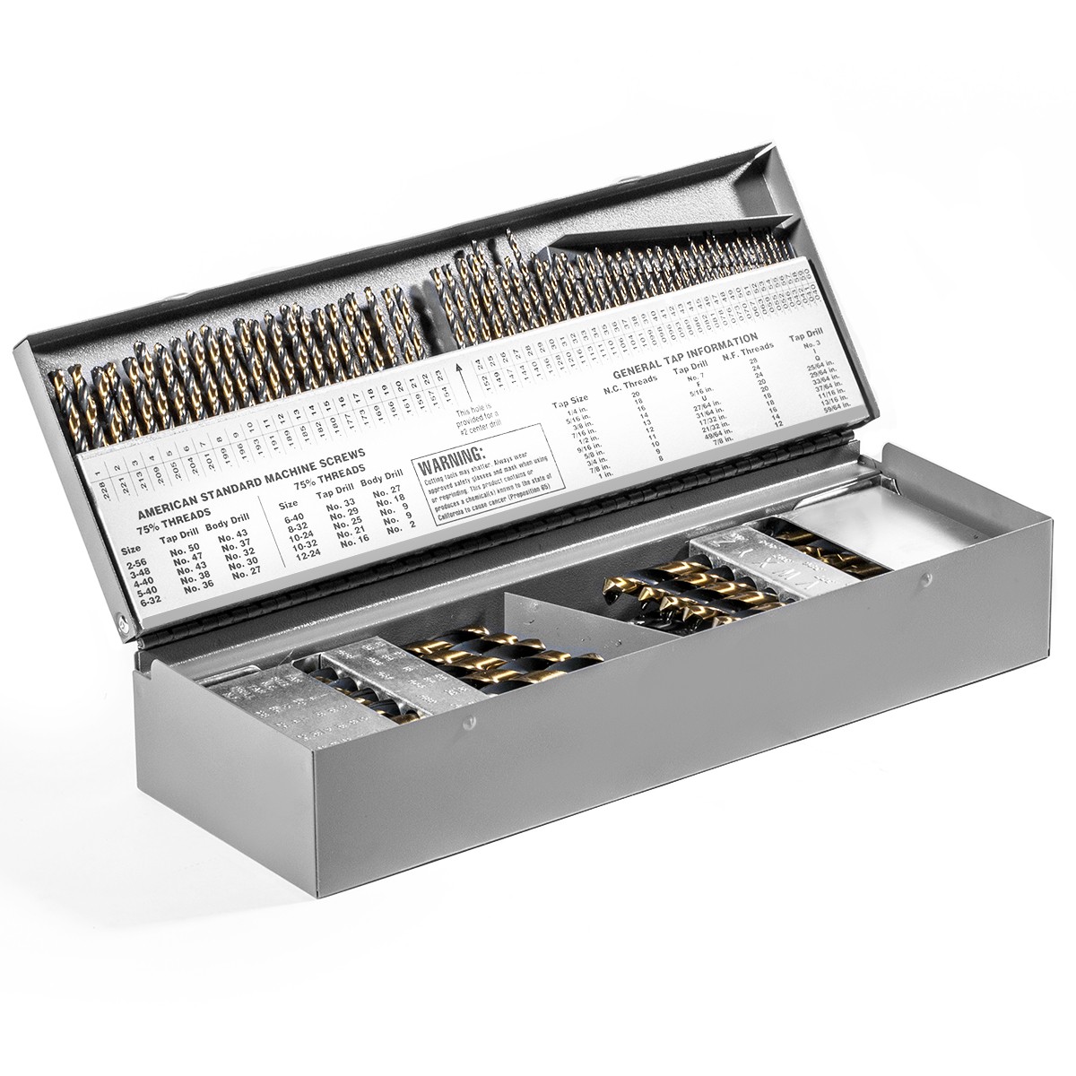 115 Piece Cobalt Drill Bit Set 135 deg PC SPLIT POINT TIPS HIGH SPEED 1/16 - 1/2 gallery