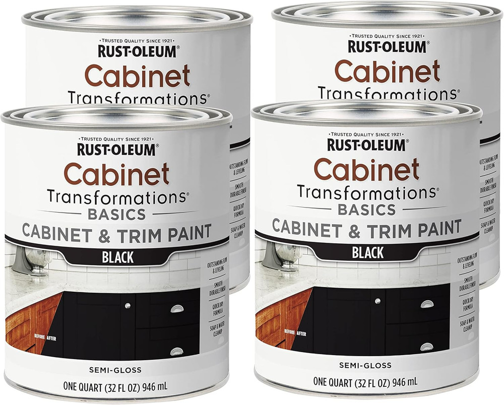 372012 Transformations Basics Cabinet & Trim Paint, Quart, Black
