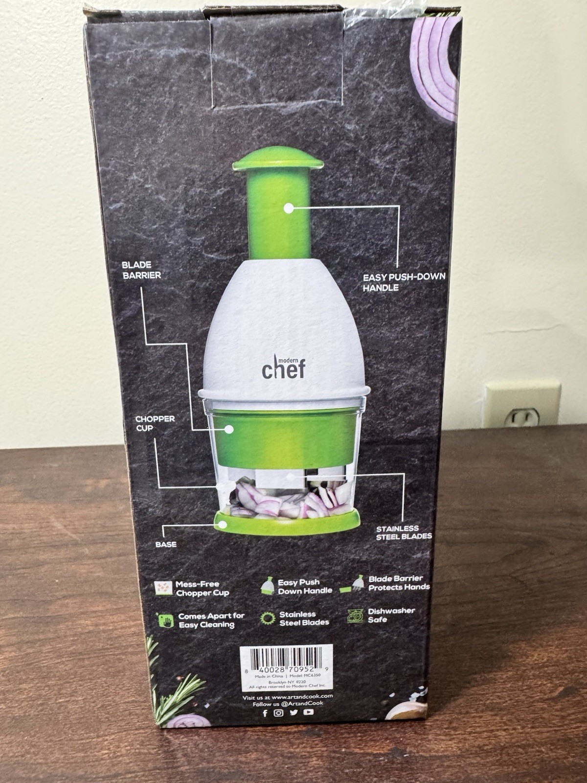 Modern Chef Food & Vegetable Chopper MC6350 - Manual Push Dicer - New in Box gallery