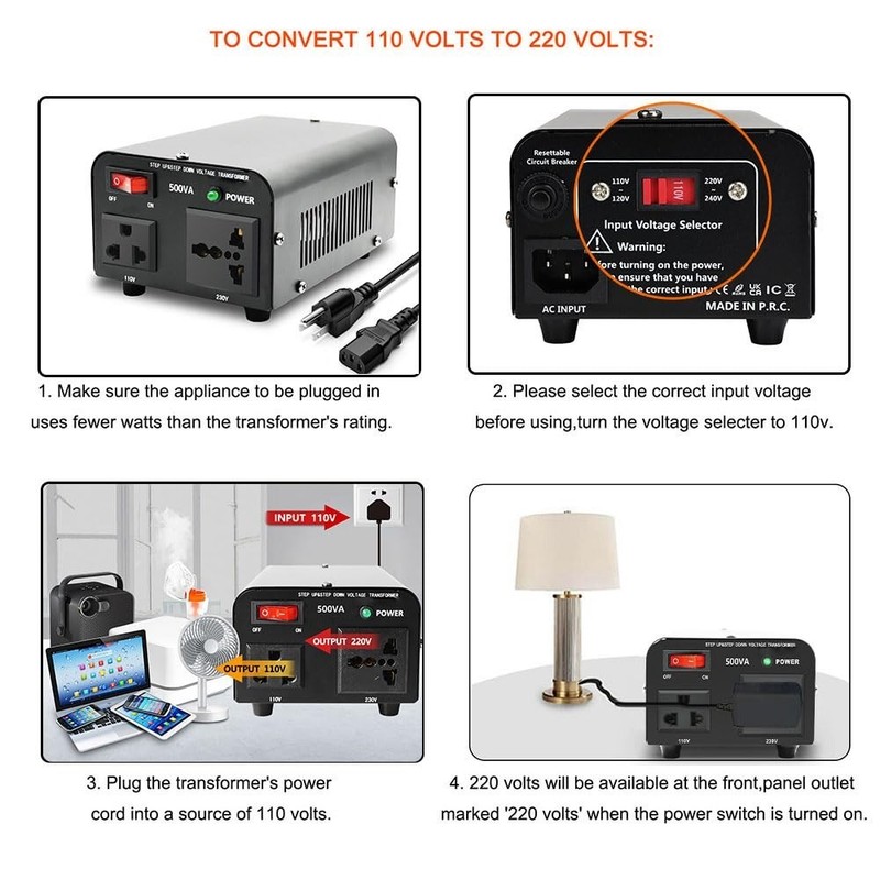High-Quality 500W Step Up/Down Voltage Transformer Converter** gallery