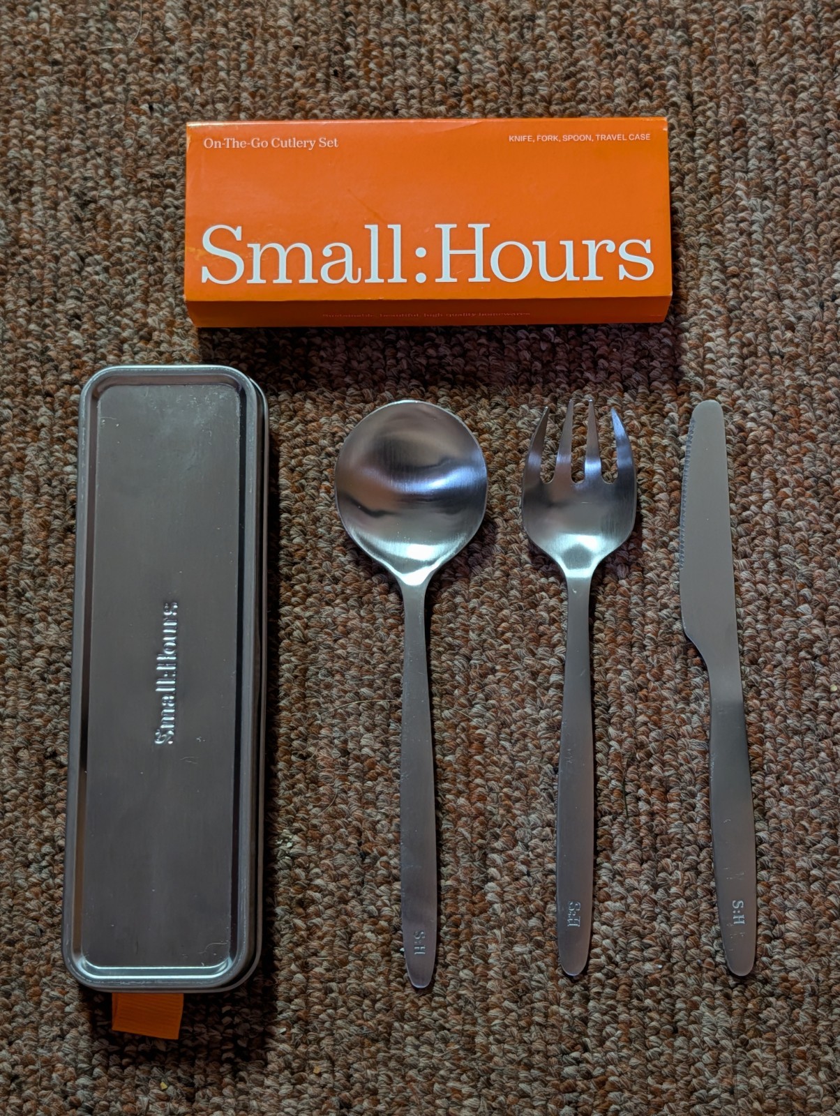 Small Hours On-The-Go 3pc Cutlery Set w/ Case Knife Fork Spoon BPA-Free gallery