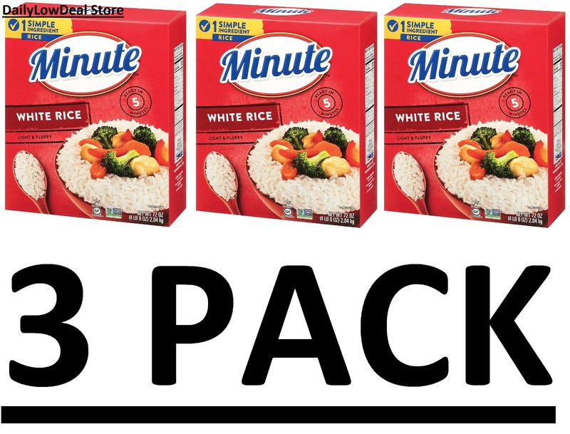 3 PACK - Minute Instant White Light Fluffy Long Grain Rice 4lb 8oz Total 13.5 Lb gallery