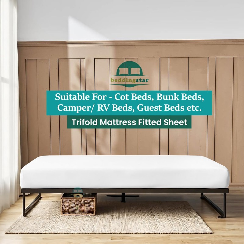 Cot Fitted Sheet 31 x 75 Inches 6" Deep Pocket 100% Egyptian Cotton 600 Threa... gallery